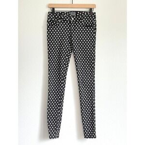 Tripp NYC Skinny Jeans 5 Black White Star Print Punk Goth Emo Low Rise Pants